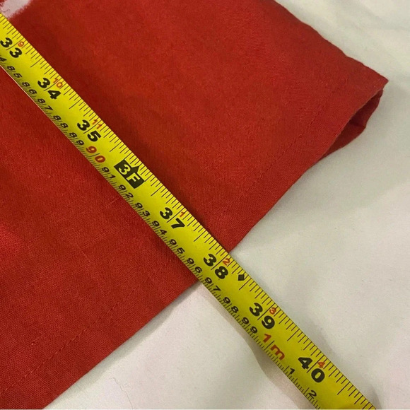 Lole linen cotton women red-orange batik floral tie dye midi hippie casual dress - Picture 10 of 10